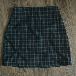 Blue and Green Plaid Skirt